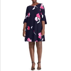 Lauren Ralph Lauren Flutter-Sleeve Floral Dress - Size 18